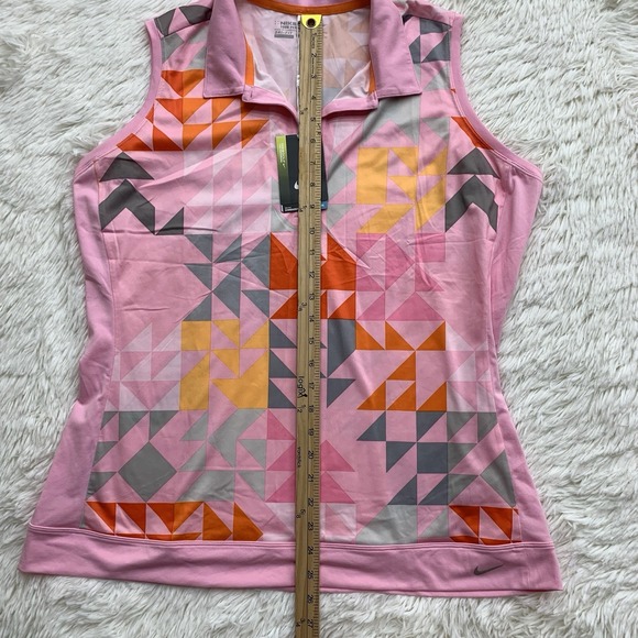 NWT Nike Women's XL Dry Victory Prism Print Sleeveless Golf Polo Collared - Picture 4 of 9